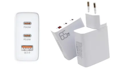 65W 3-USB QC&PD LAPTOP/PHONE CHARGER
