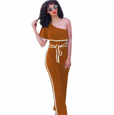 ONE SHOULDER JUMPSUIT WITH WIDE LEG