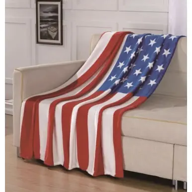 AMERICAN FLAG PLUSH THROW BLANKET