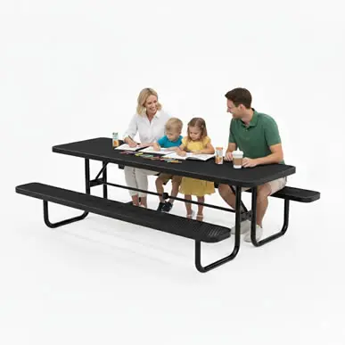 OUTTANS® METAL PICNIC TABLE WITH UMBRELLA HOLE