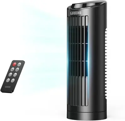 GRIDR® 13" 3-SPEEDS BLADELESS TOWER FAN.