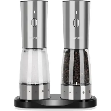 MORIANK® 5.3OZ 2PK ELECTRIC SALT AND PEPPER GRINDER SET