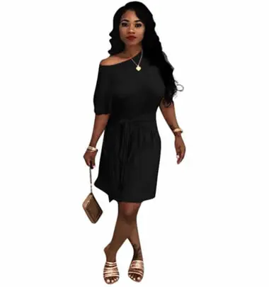 SHEER CASUAL DRESS WITH WAISTBAND
