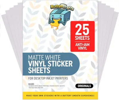 PRINTABLE VINYL - STICKER PAPER (25 SHEETS)