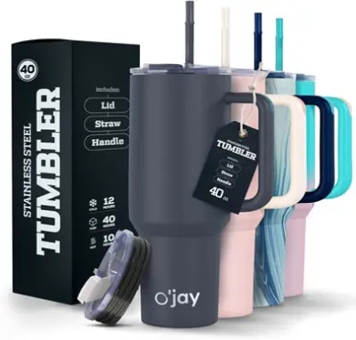 O'JAY® INSULATED 40 OZ TUMBLER WITH HANDLE