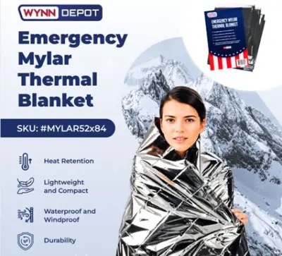 EMERGENCY MYLAR THERMAL BLANKETS | 52 x 84