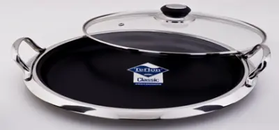 TWO PCS GRIDDLE W/GLASS LID-1022