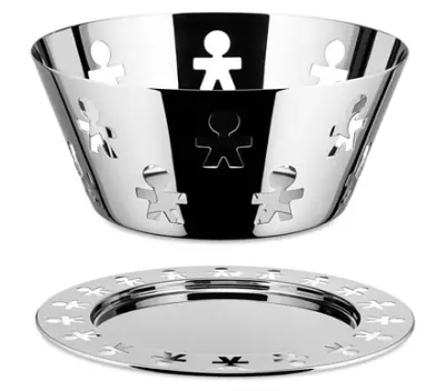 STAINLESS STEEL SERVING TRAY & BASKET