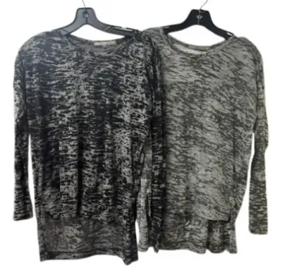LADIES LONG SLEEVE BURNOUT TOPS