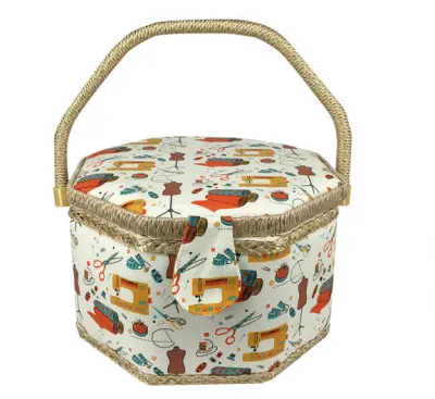 VINTAGE OCTAGON SEWING BASKET