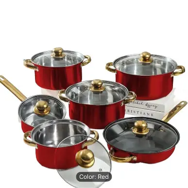 12-PIECES STAINLESS STEEL COOKWARE SET