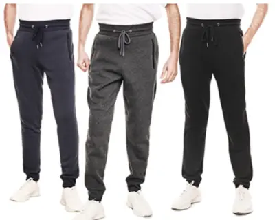MENS FLEECE JOGGERS WITH SIDE ZIPPER POCKETS