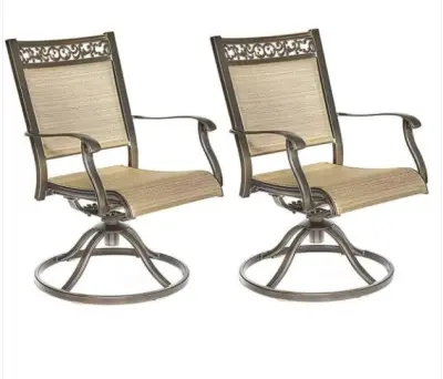 2 PCS SWIVEL OUTDOOR ROCKER CHAIR