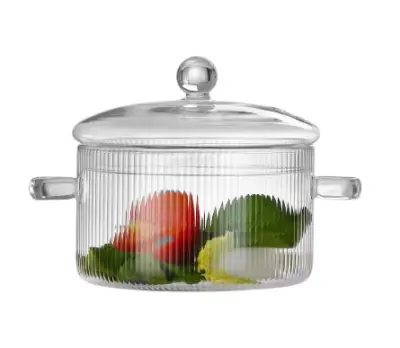 GLAZZIT 1.5L & 2.0L GLASS COOKING POTS WITH LID