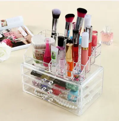 PLEXIGLASS MAKEUP STORAGE BOX