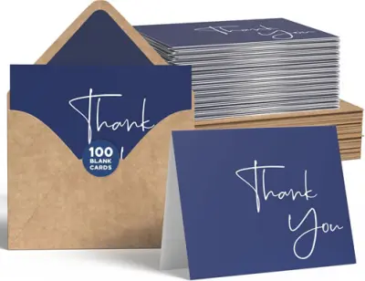 VNS CREATIONS® 100 PACK THANK YOU CARDS