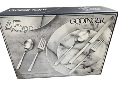 GODINGER® 45-PIECE TUXEDO MATTE FLATWARE