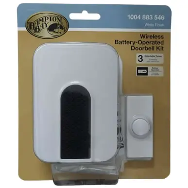 HAMPTON BAY® WIRELESS BATTERY-OPERATED DOORBELL