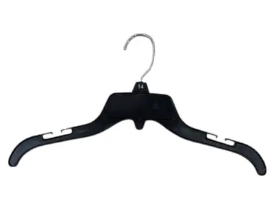 15" BLACK PLASTIC, SHIRT TOP DRESS HANGERS
