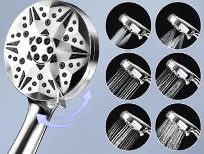 BRANDED 8-SETTINGS SHOWER HEADSETS