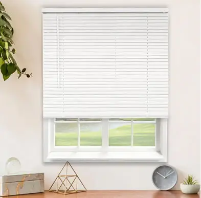 WHITE CORDLESS VINYL MINI BLIND