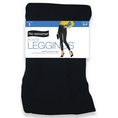 NO NONSENSE® PONTE KNIT PINTUCK LADIES LEGGINGS