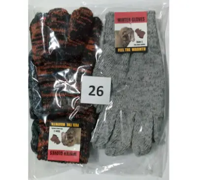 ASSORTED ADULT WINTER GLOVES