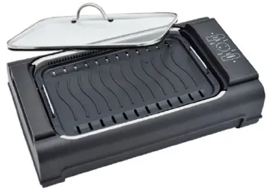 SMOKELESS GRILL WITH GLASS COVER