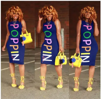 PRINTED LETTER SLEEVELESS DRESS