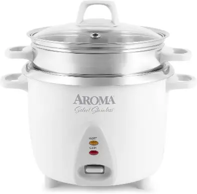 AROMA® 14-CUP STAINLESS POT-STYLE RICE COOKER