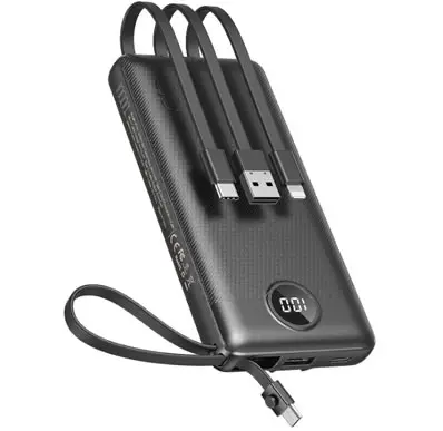 PORTABLE CHARGER WITH BUILT IN CABLES