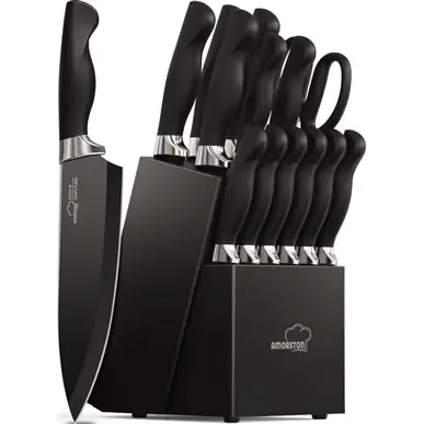 AMORSTON® 15 PIECES KNIFE SETS WITH BLOCK